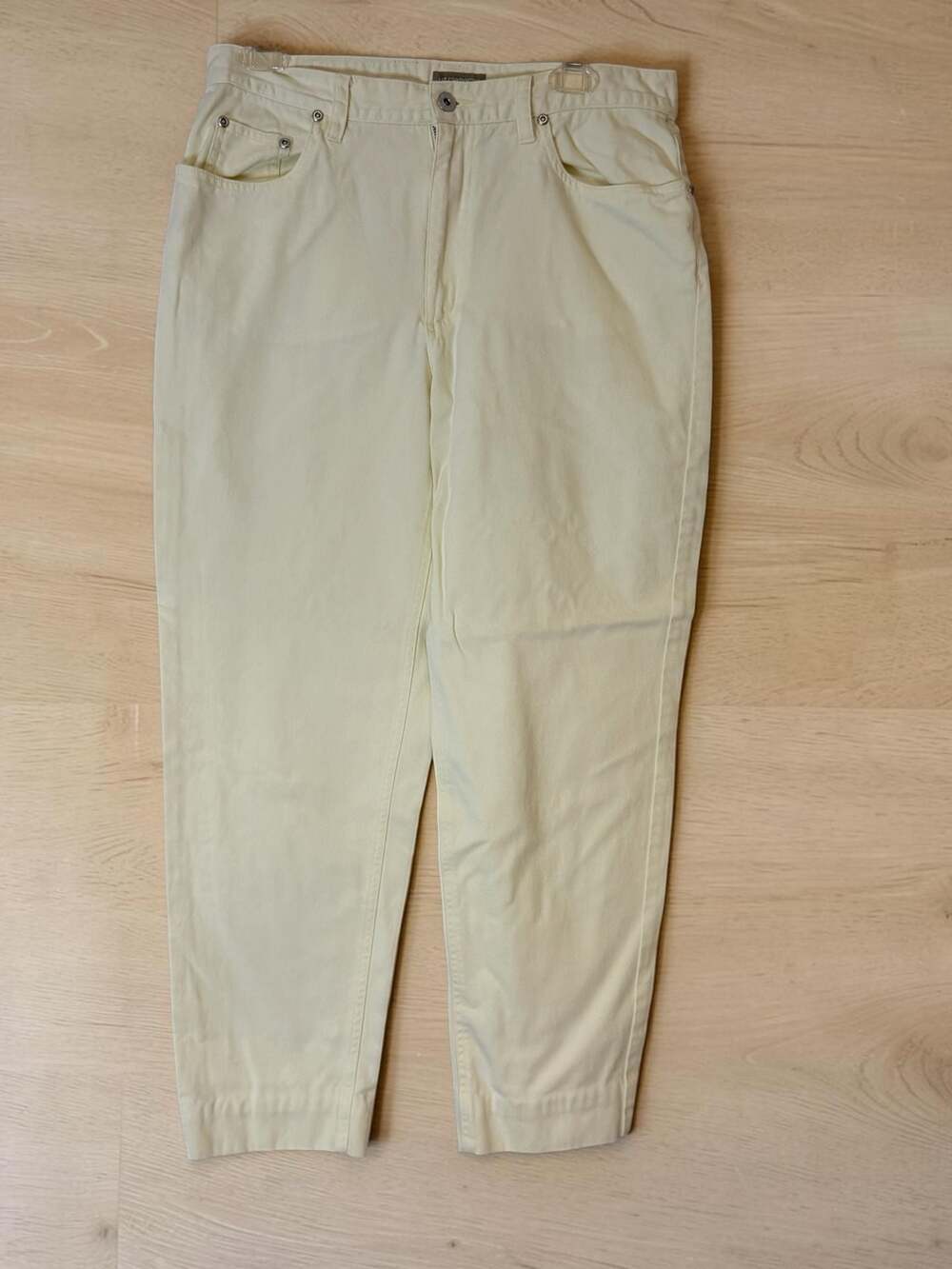 Liz Claiborne Lizwear Petite Vintage Yellow Cotton High Waist Jeans Size 14